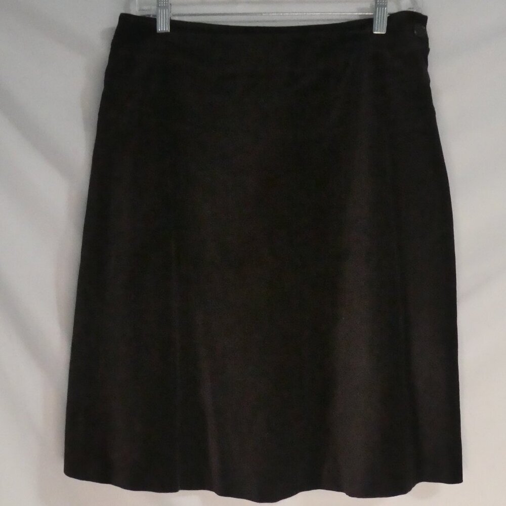 RW&CO | size 6 | Dark Brown Cotton Skirt | Zipper and Button Closure
